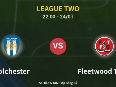 Soi Kèo Colchester vs Fleetwood Town – 22:00 24/01 | Nhận Định, Dự Đoán Tỷ Số