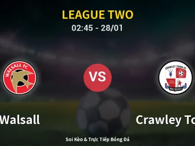 Kết Quả: Walsall 0-0 Crawley Town – Highlight & Bàn Thắng | League Two