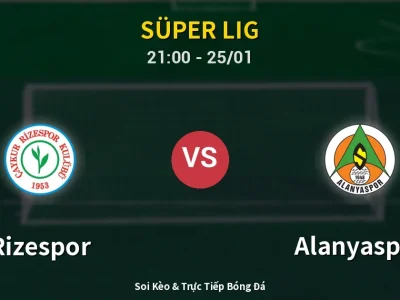🔴 Trực Tiếp: Rizespor 0-0 Alanyaspor – Link Xem Süper Lig (Full HD)