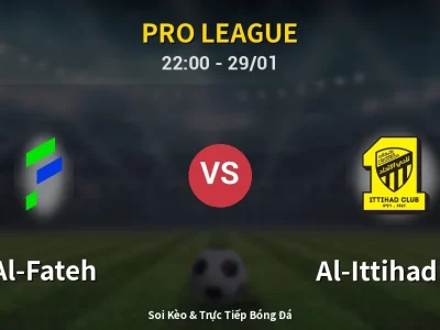🔴 Trực Tiếp: Al-Fateh 0-0 Al-Ittihad FC – Link Xem Pro League (Full HD)