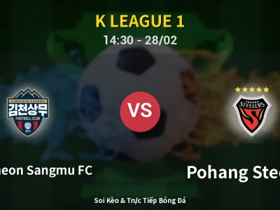 🔴 Trực Tiếp: Gimcheon Sangmu FC 1-1 Pohang Steelers – Link Xem K League 1 (Full HD)