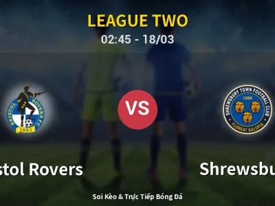 Kết Quả: Bristol Rovers 1-0 Shrewsbury – Highlight & Bàn Thắng | League Two
