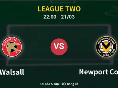 Soi Kèo Walsall vs Newport County – 22:00 21/03 | Nhận Định, Dự Đoán Tỷ Số