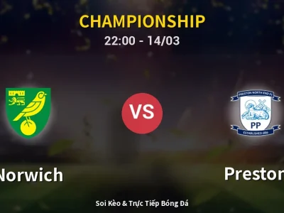 🔴 Trực Tiếp: Norwich 1-0 Preston – Link Xem Championship (Full HD)