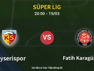 🔴 Trực Tiếp: Kayserispor 0-0 Fatih Karagümrük – Link Xem Süper Lig (Full HD)