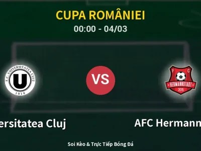 Kết Quả: Universitatea Cluj 2-1 AFC Hermannstadt – Highlight & Bàn Thắng | Cupa României